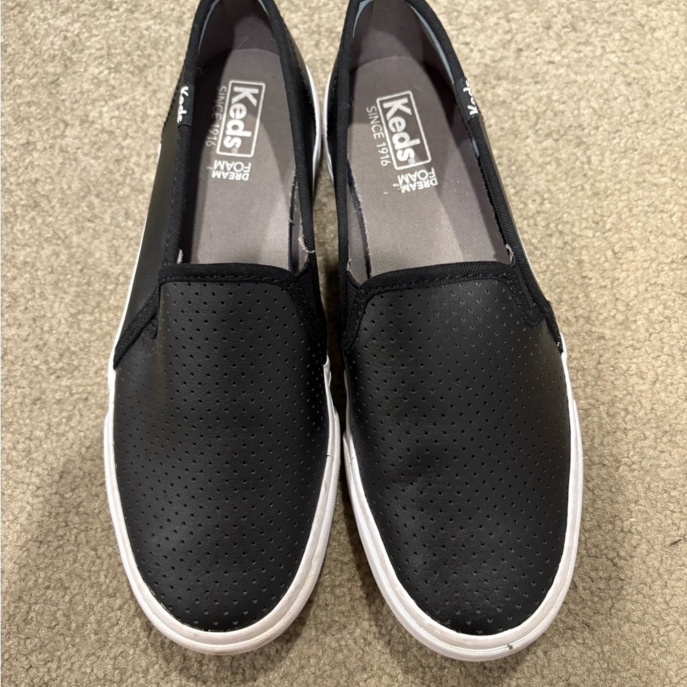Keds Black Perforated Slip-On Shoes